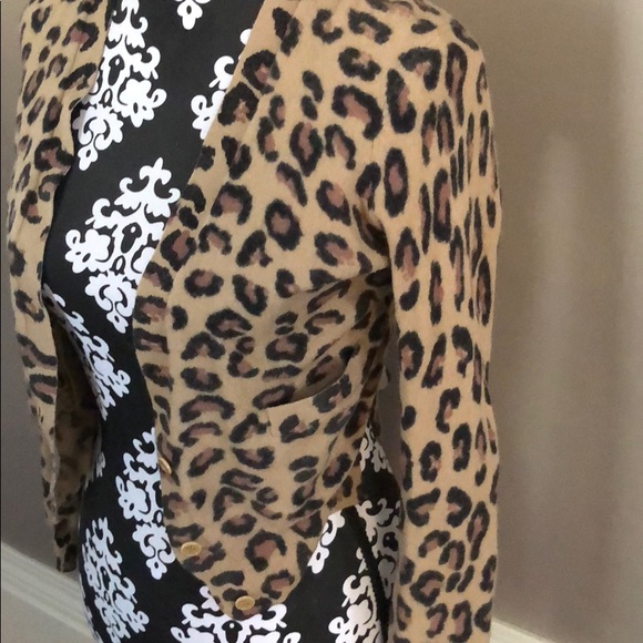 Bcbgmaxazria wool leopard cardigan xs - Picture 2 of 4
